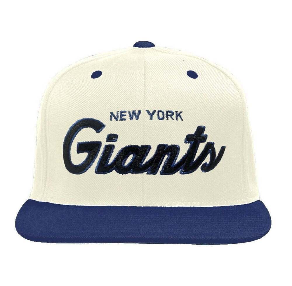Vintage NFL New York Giants White Script Snapback Hat / Cap - NWT